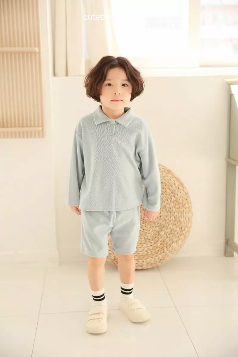 Cutebonbon - Korean Children Fashion - #toddlerclothing - Terry Collar Top Bottom Set - 11