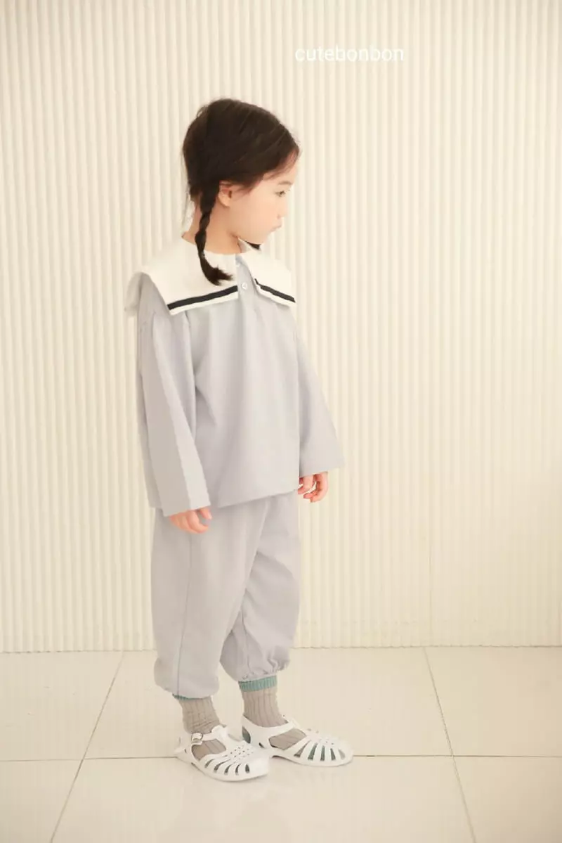 Cutebonbon - Korean Children Fashion - #toddlerclothing - Sailor Callor Top Bottom Set - 9