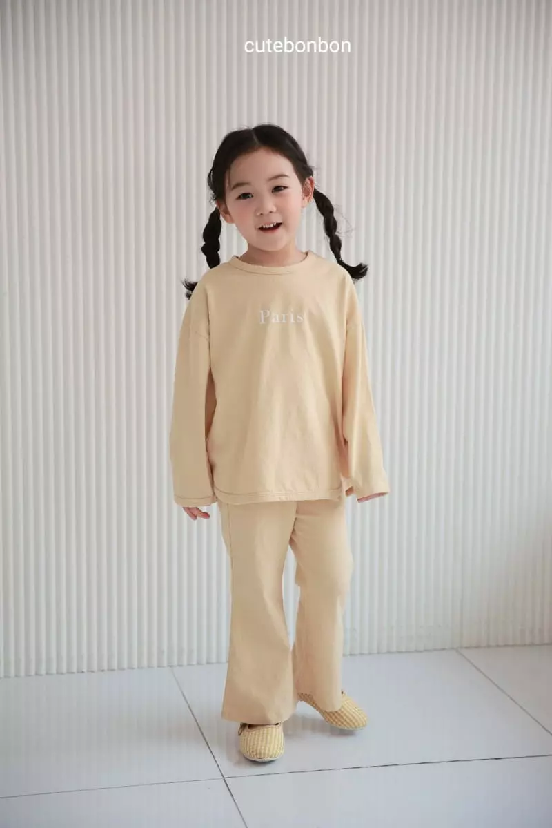 Cutebonbon - Korean Children Fashion - #toddlerclothing - Paris Top Bottom Set - 7