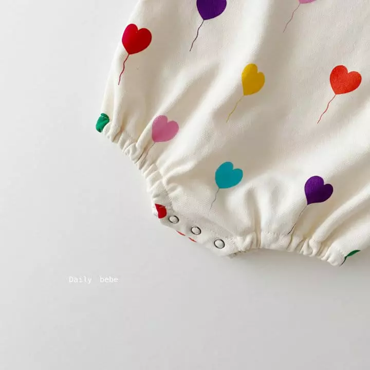 Daily Bebe - Korean Baby Fashion - #babywear - Hear Balloon Baby Bodysuit