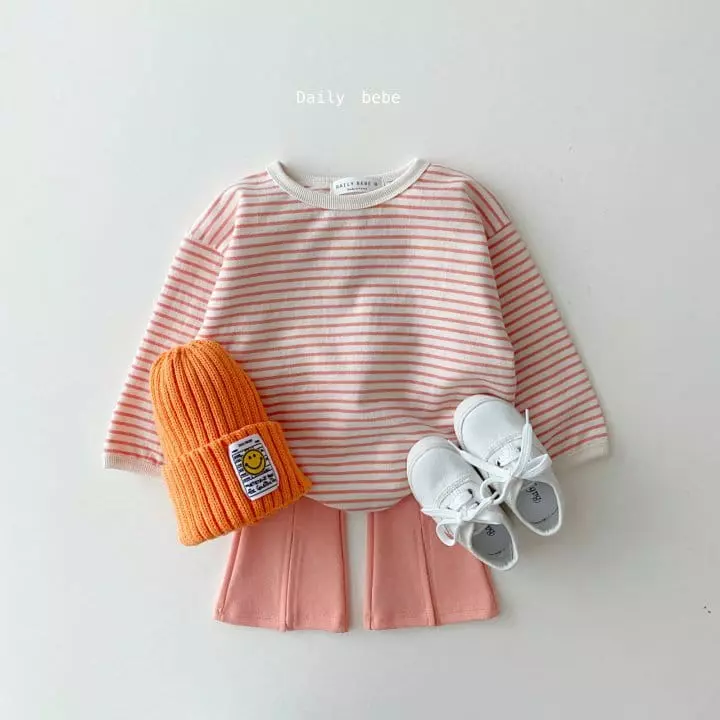 Daily Bebe - Korean Children Fashion - #childrensboutique - Stripes Piping Tee - 6
