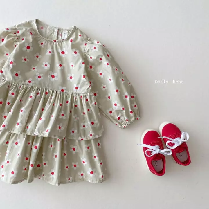 Daily Bebe - Korean Children Fashion - #discoveringself - Cancan Flower One-piece
