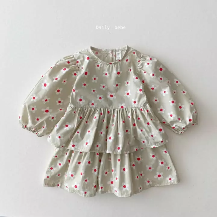 Daily Bebe - Korean Children Fashion - #fashionkids - Cancan Flower One-piece - 2