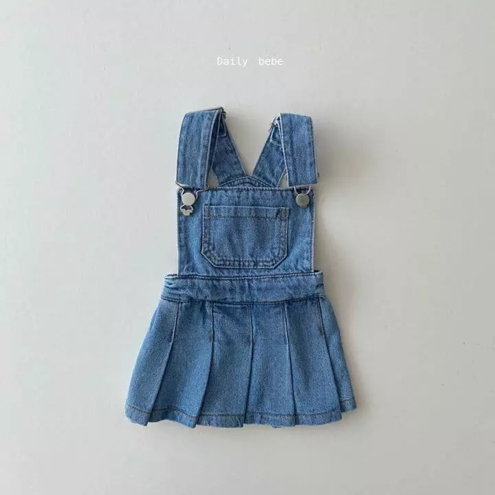 Daily Bebe - Korean Children Fashion - #magicofchildhood - Dungarees Wrinkle Skirt 