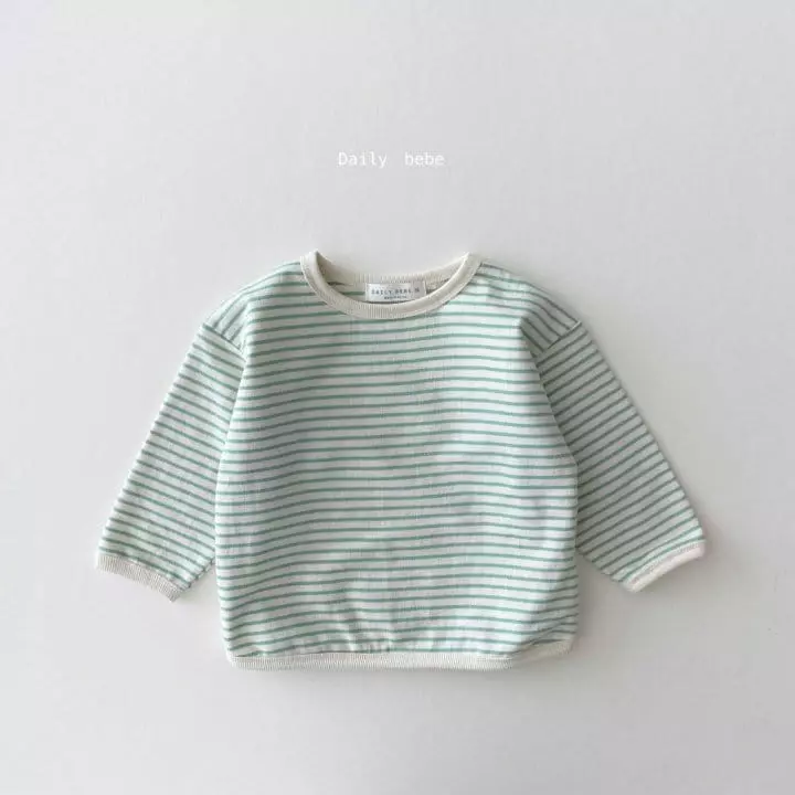Daily Bebe - Korean Children Fashion - #todddlerfashion - Stripes Piping Tee - 2