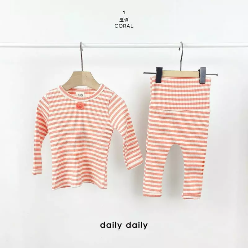 Daily Daily - Korean Baby Fashion - #babyoutfit - Bebe Roll Cake Homewear - 2