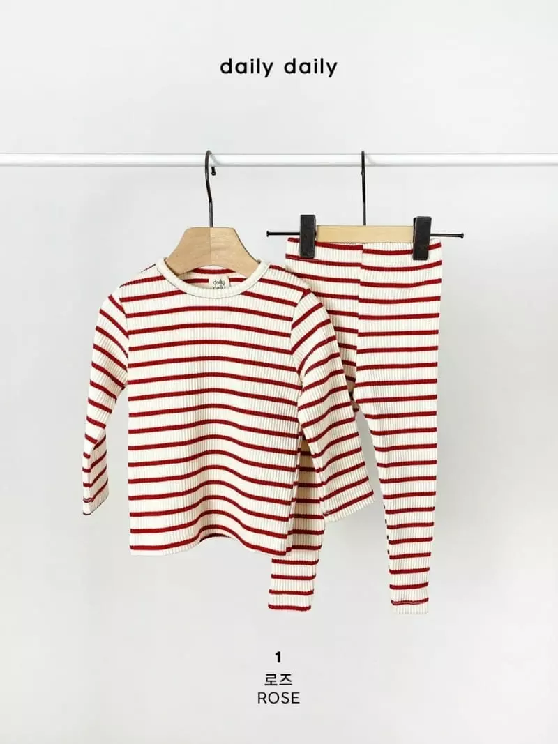 Daily Daily - Korean Children Fashion - #childofig - Dang Dang Line Homewear - 5