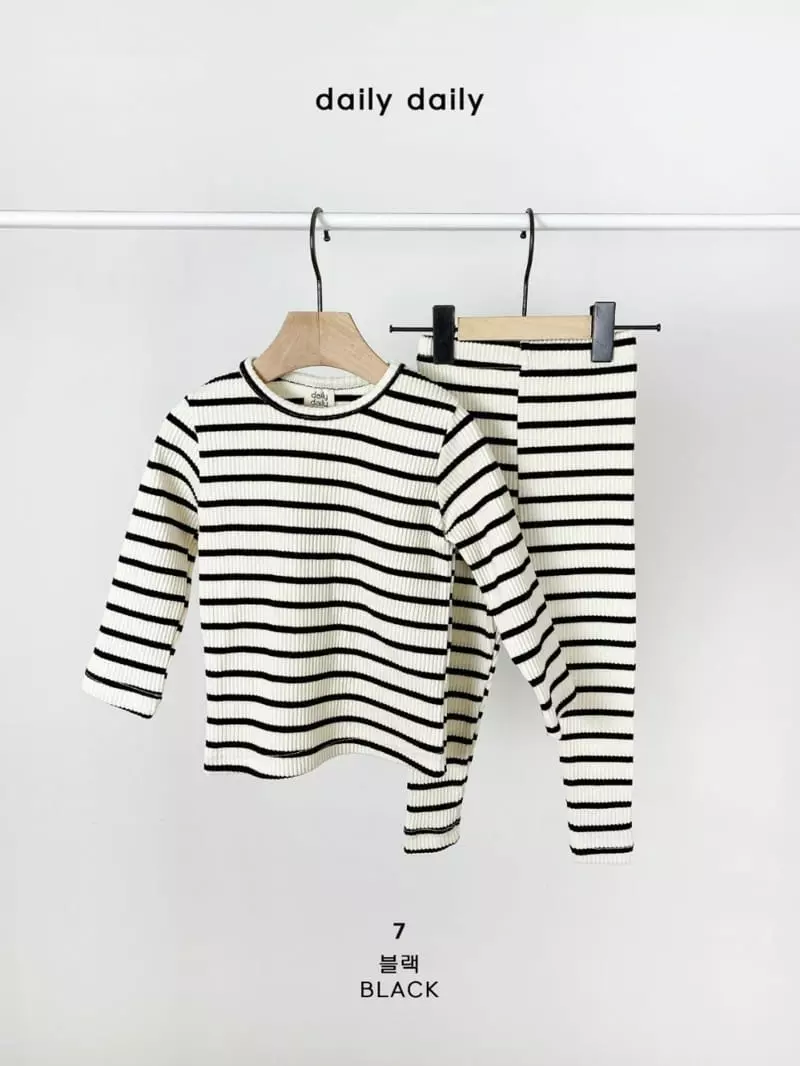 Daily Daily - Korean Children Fashion - #kidsshorts - Dang Dang Line Homewear - 10