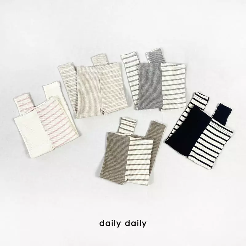 Daily Daily - Korean Children Fashion - #kidsshorts - Kid Dangdang Color Mix Leggings - 9