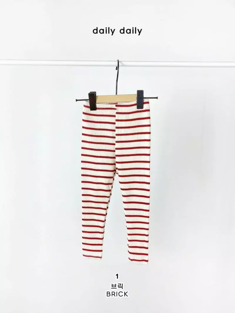 Daily Daily - Korean Children Fashion - #kidzfashiontrend - Dang Dang Color Line Leggings - 3