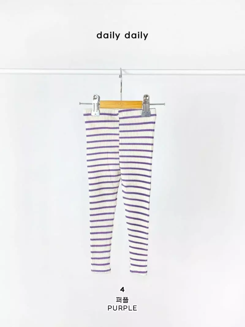 Daily Daily - Korean Children Fashion - #magicofchildhood - Dang Dang Color Line Leggings - 6