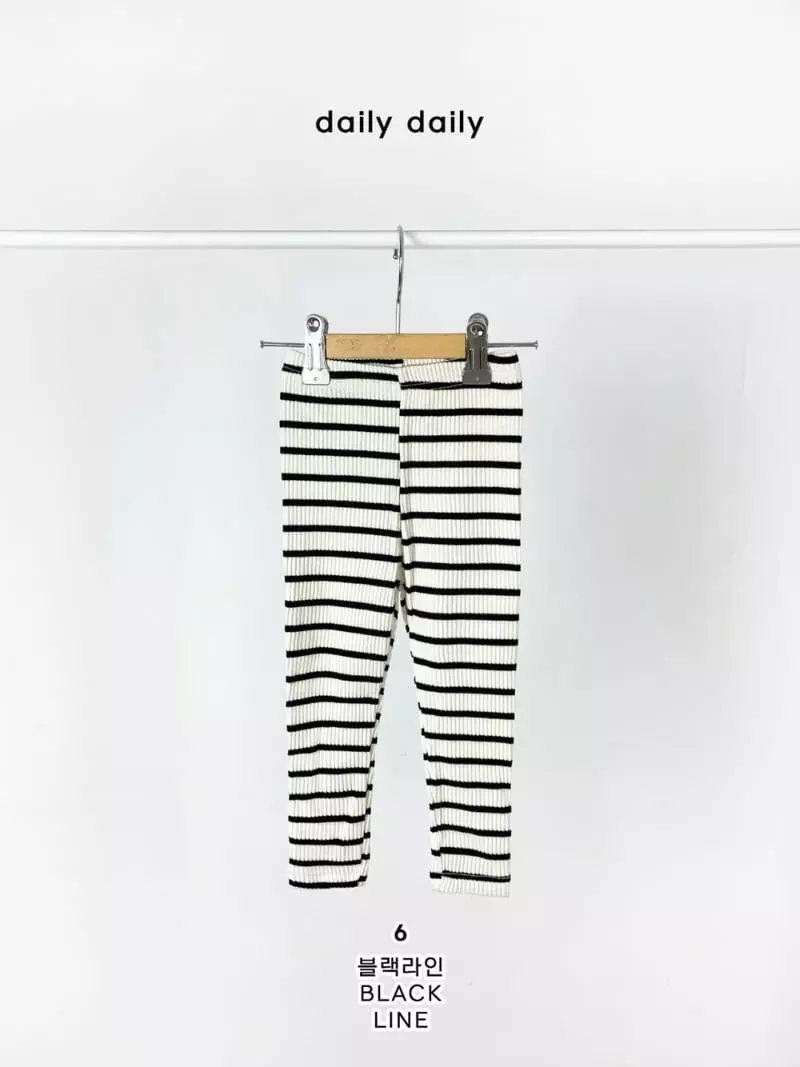 Daily Daily - Korean Children Fashion - #minifashionista - Dang Dang Color Line Leggings - 7