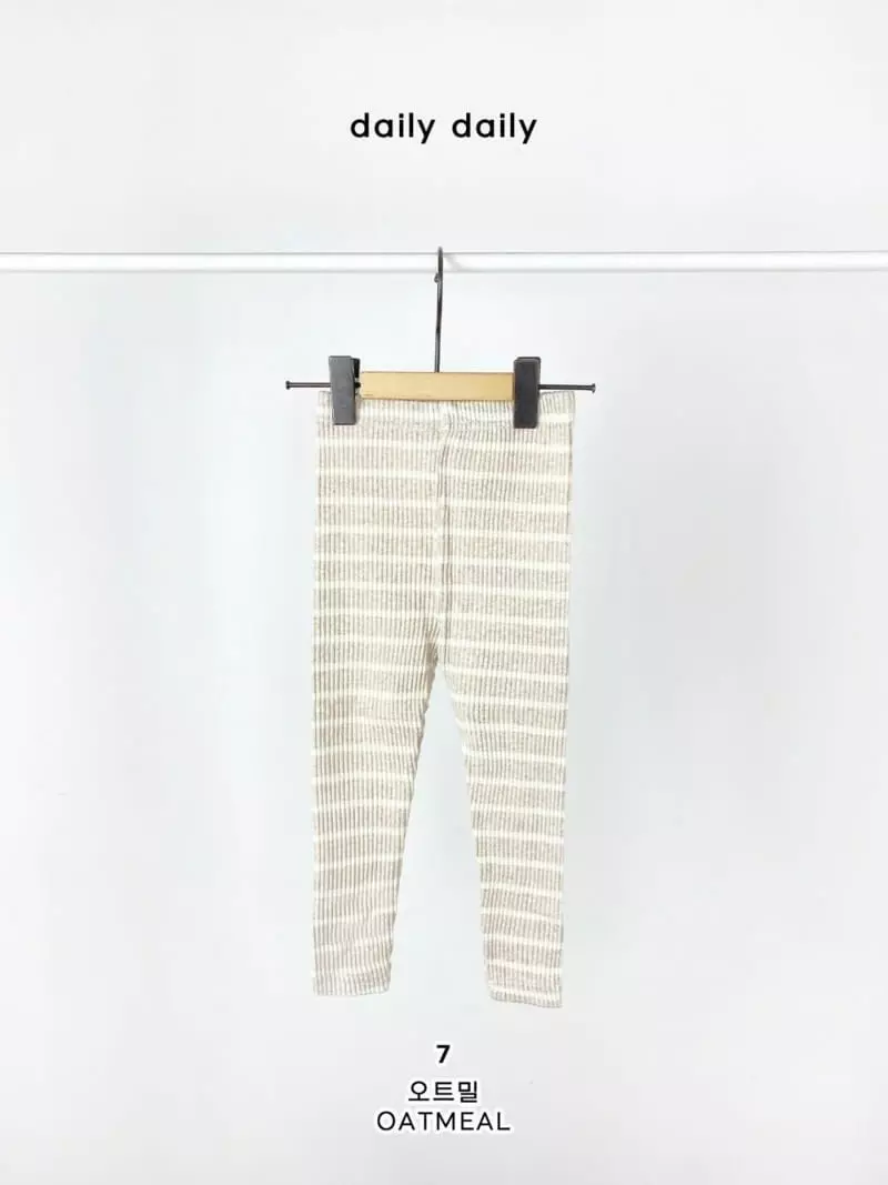 Daily Daily - Korean Children Fashion - #prettylittlegirls - Dang Dang Color Line Leggings - 8