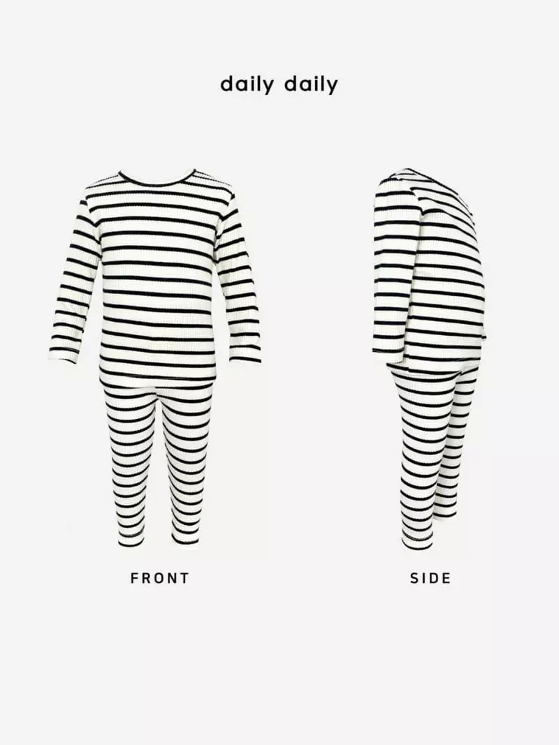 Daily Daily - Korean Children Fashion - #toddlerclothing - Dang Dang Line Homewear - 4