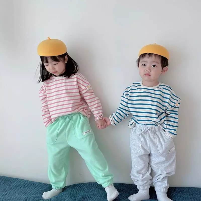 Dalla - Korean Children Fashion - #Kfashion4kids - Label Stripes Tee - 5
