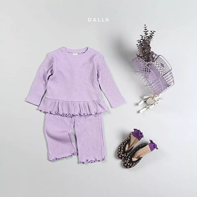 Dalla - Korean Children Fashion - #childofig - Daldal Waffle Top Bottom Set - 9