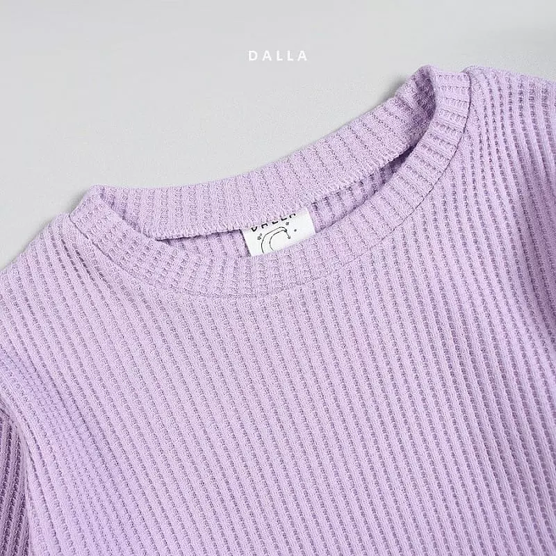 Dalla - Korean Children Fashion - #childrensboutique - Daldal Waffle Top Bottom Set - 11