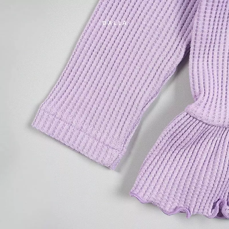 Dalla - Korean Children Fashion - #designkidswear - Daldal Waffle Top Bottom Set - 12