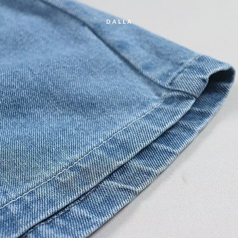 Dalla - Korean Children Fashion - #discoveringself - Denim Wrinkle Skirt Pants - 5