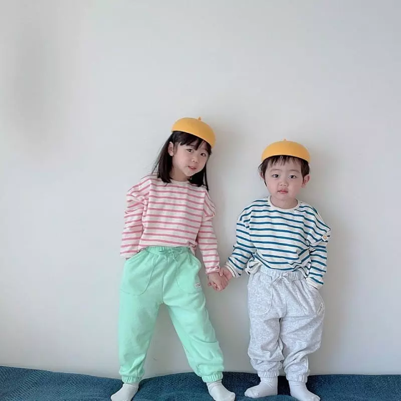Dalla - Korean Children Fashion - #fashionkids - Label Stripes Tee