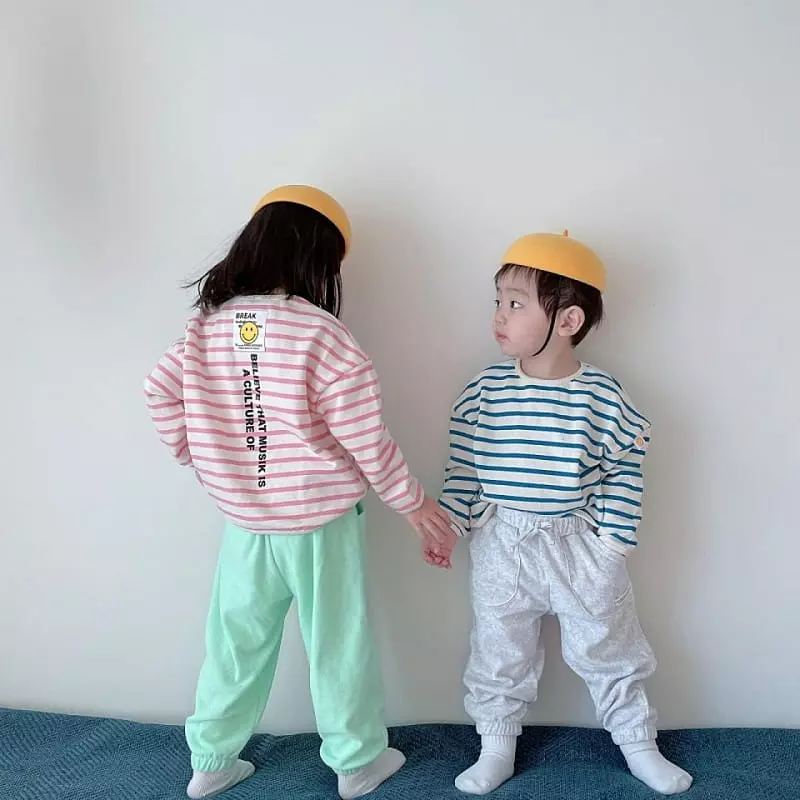 Dalla - Korean Children Fashion - #kidsstore - Label Stripes Tee - 3