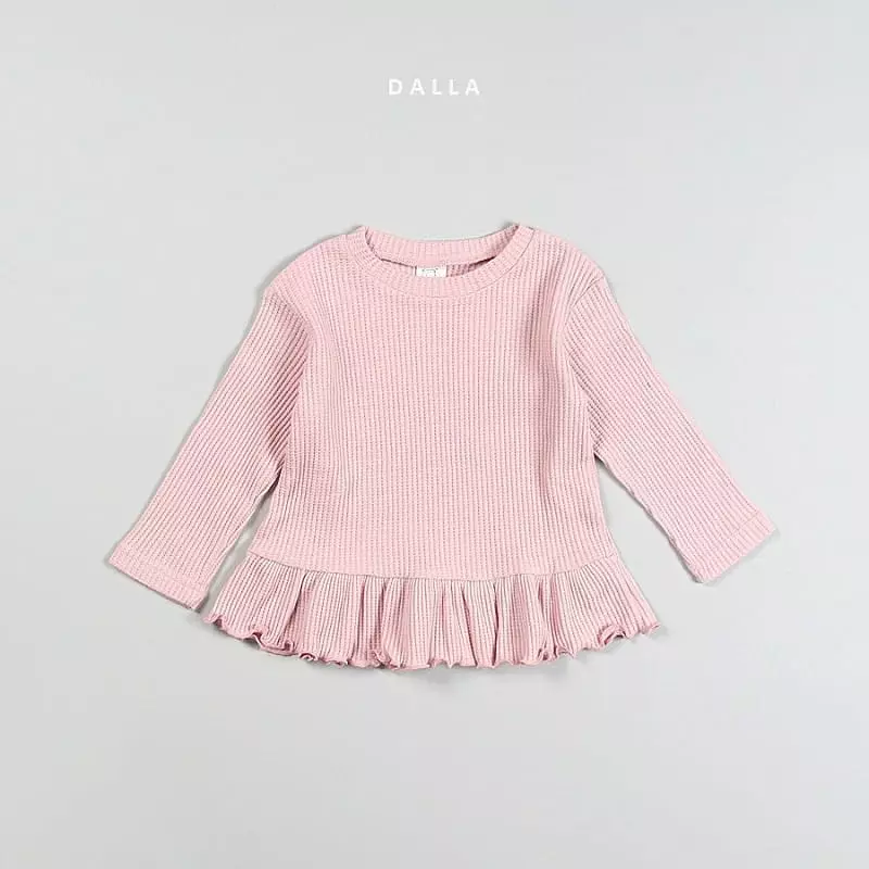 Dalla - Korean Children Fashion - #kidsstore - Daldal Waffle Top Bottom Set - 2