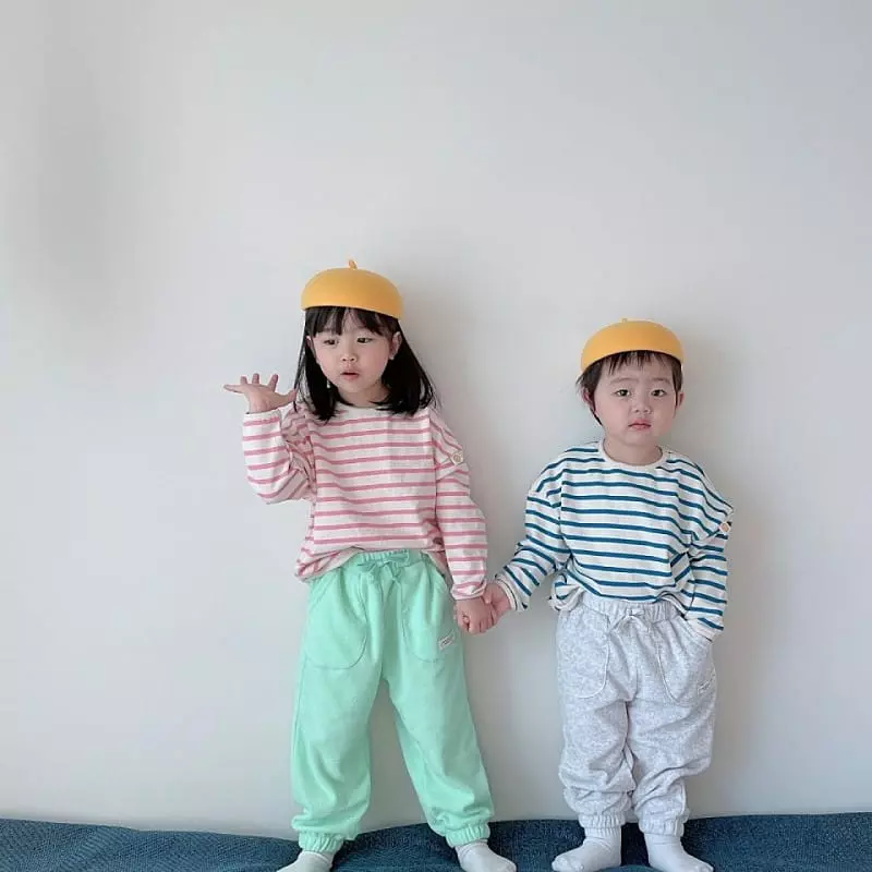 Dalla - Korean Children Fashion - #littlefashionista - Label Stripes Tee - 6