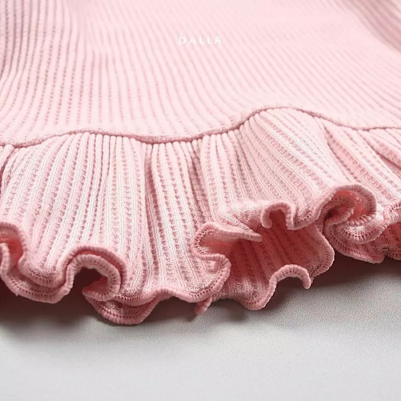 Dalla - Korean Children Fashion - #littlefashionista - Daldal Waffle Top Bottom Set - 5