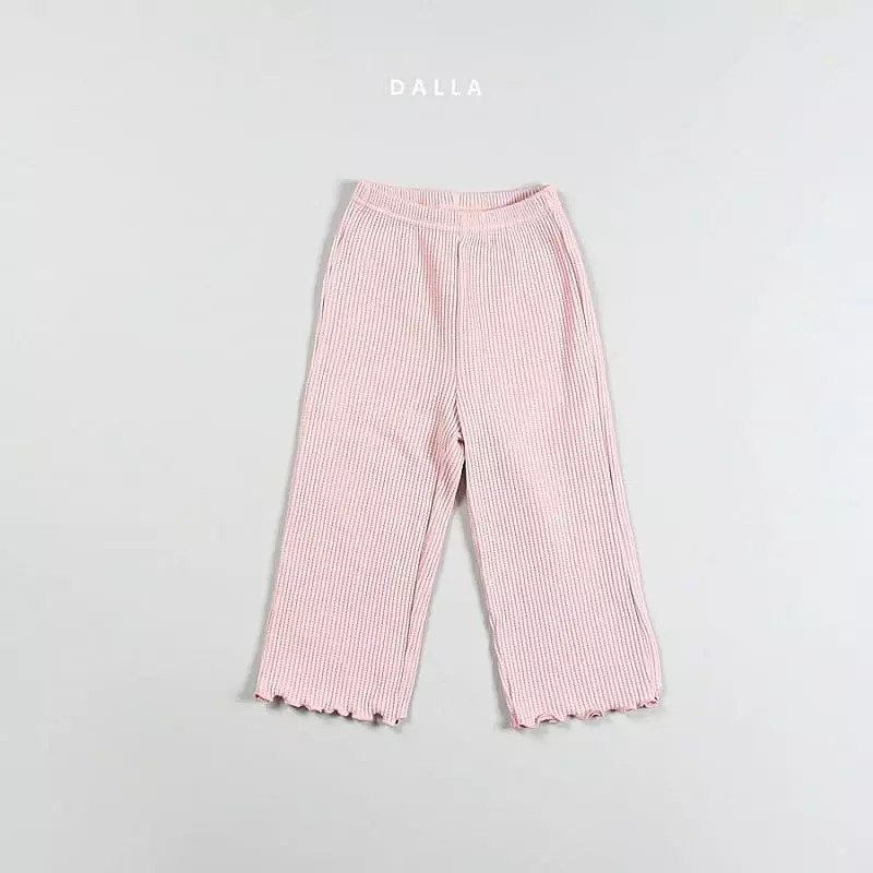 Dalla - Korean Children Fashion - #minifashionista - Daldal Waffle Top Bottom Set - 7