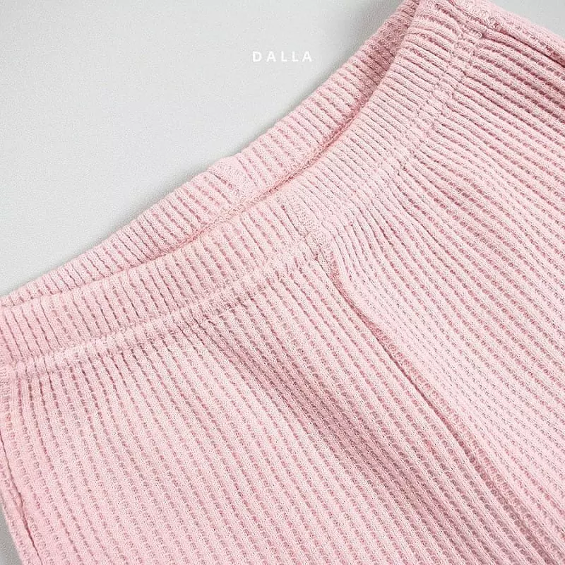 Dalla - Korean Children Fashion - #prettylittlegirls - Daldal Waffle Top Bottom Set - 8