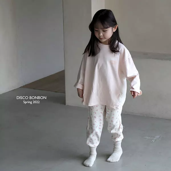 Disco Bonbon - Korean Children Fashion - #kidsshorts - Spring Flower Slim Pants - 3
