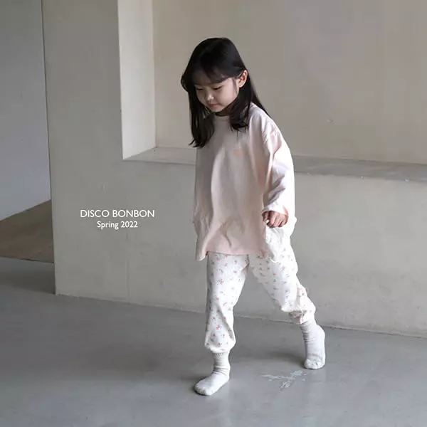 Disco Bonbon - Korean Children Fashion - #kidsshorts - Spring Flower Slim Pants - 4