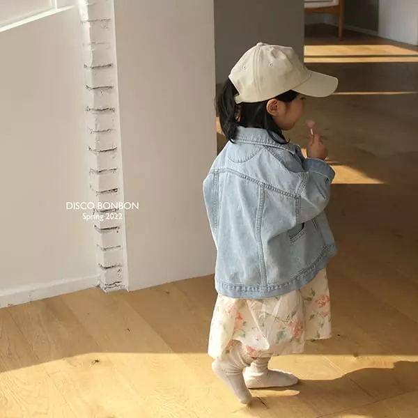 Disco Bonbon - Korean Children Fashion - #kidsstore - Ballen Denim Jacket - 4