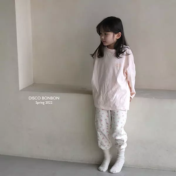 Disco Bonbon - Korean Children Fashion - #littlefashionista - Spring Flower Slim Pants - 7