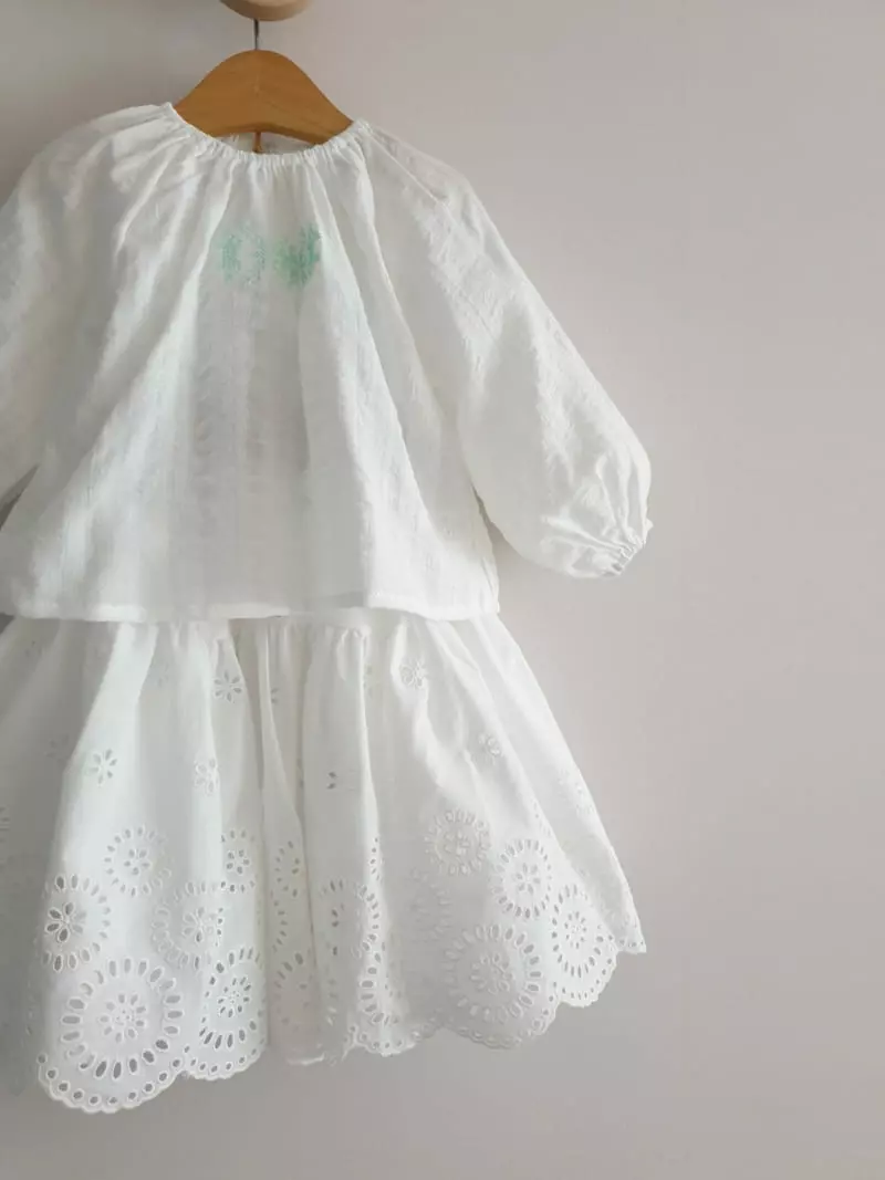 Eclair - Korean Children Fashion - #stylishchildhood - Eyelet Skirt - 12