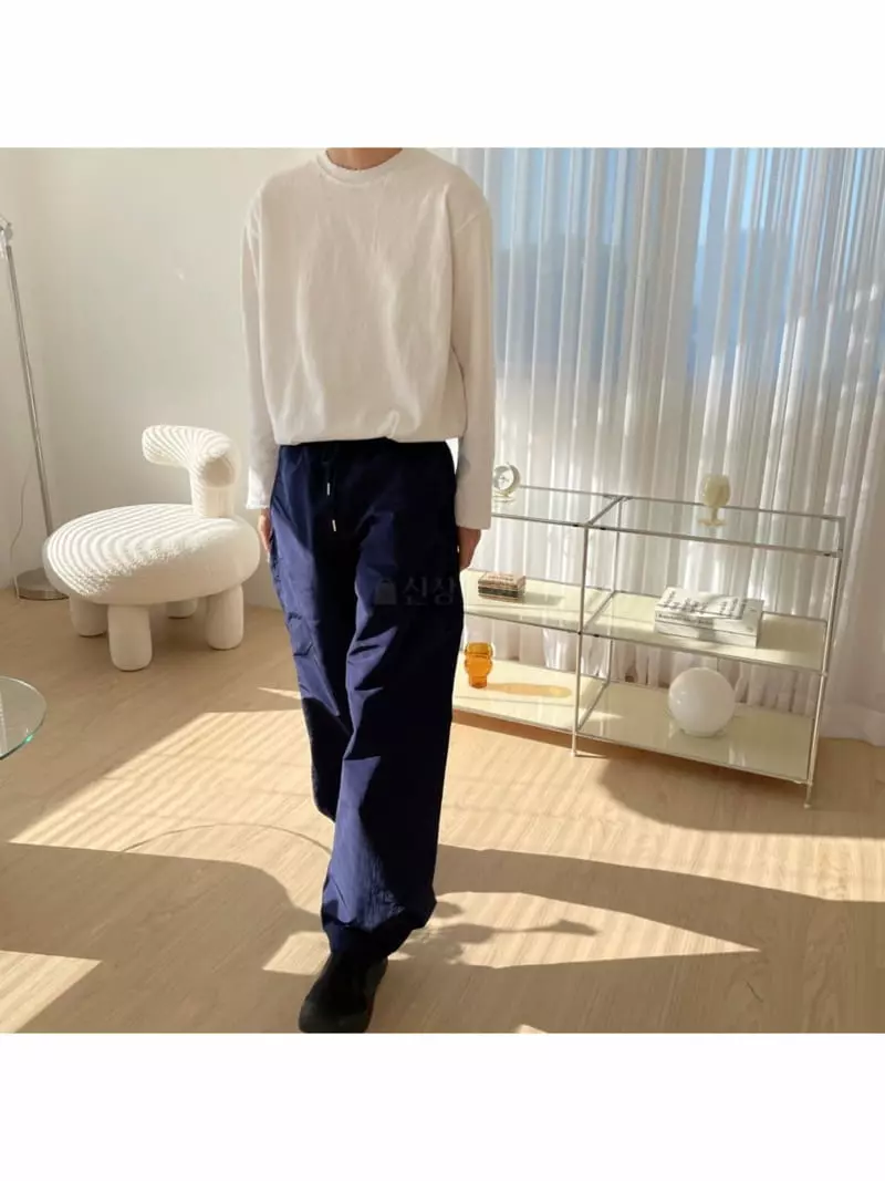 Eden - Korean Women Fashion - #momslook - N-snap Wide Pants (navy) - 2