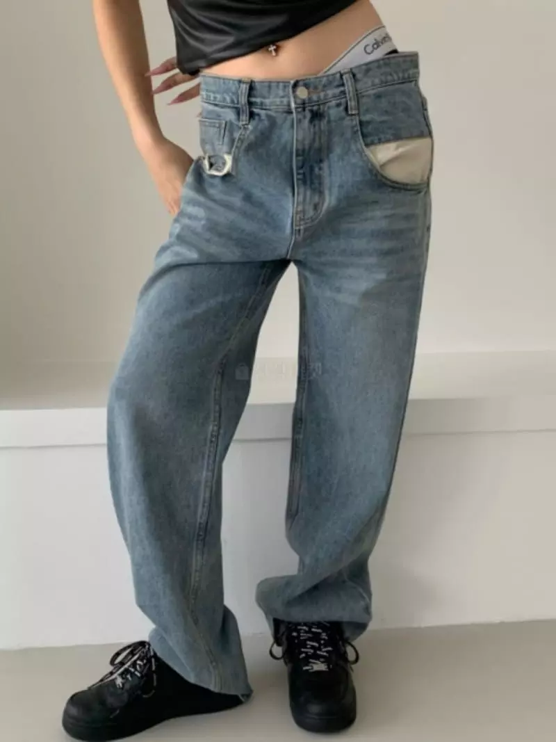 Eden - Korean Women Fashion - #pursuepretty - Big Pocket Wide Pants