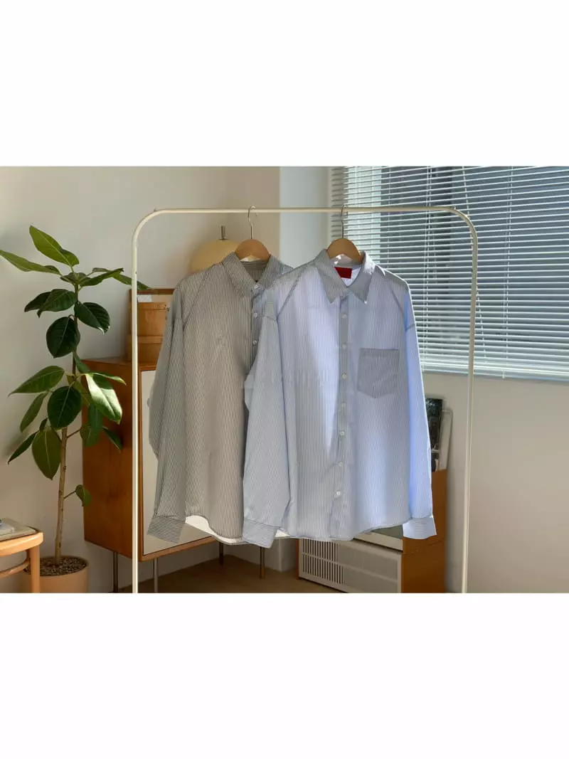 Eden - Korean Women Fashion - #vintageinspired - Twist Stripe Shirt - 4