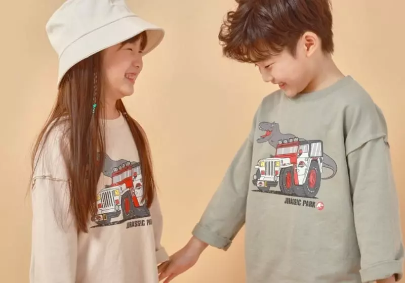 Fashion King - Korean Children Fashion - #discoveringself - Jurassic Roll-up Top Bottom Set - 3