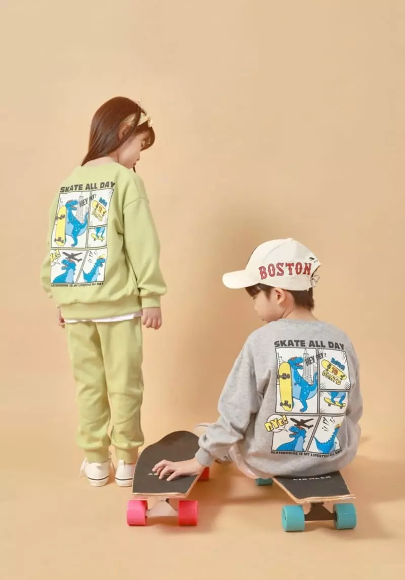 Fashion King - Korean Children Fashion - #discoveringself - Born To Skate Top Bottom SEt 