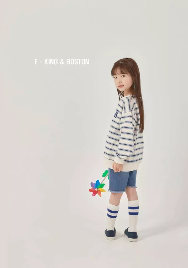 Fashion King - Korean Children Fashion - #kidsstore - Boston Stripes Sweatshirt - 3