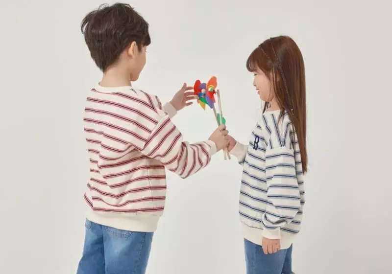 Fashion King - Korean Children Fashion - #littlefashionista - Boston Stripes Sweatshirt - 6