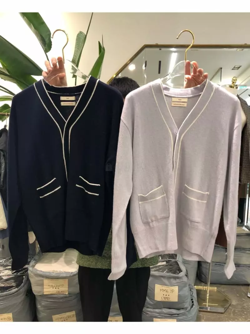 Fav - Korean Women Fashion - #womensfashion - Coloring Line Cardigan - 4