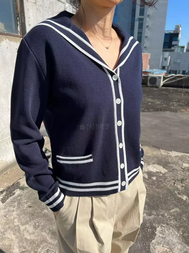 Fav - Korean Women Fashion - #momslook - Miu Sailor Cardigan - 3