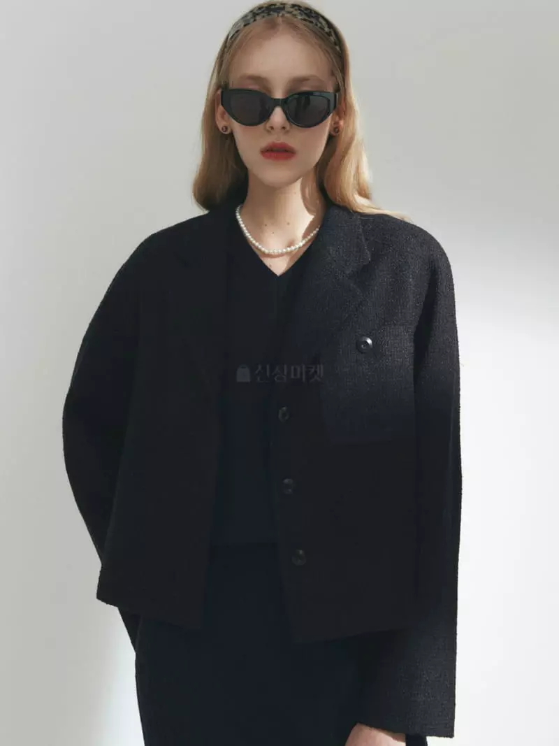 Fave - Korean Women Fashion - #momslook - Tweed Jacket - 3