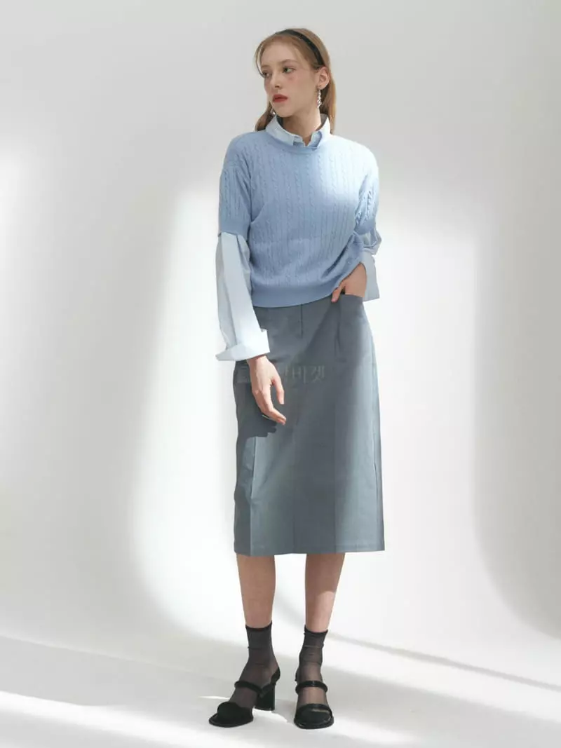 Fave - Korean Women Fashion - #momslook - Button Skirt
