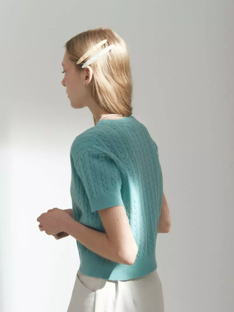 Fave - Korean Women Fashion - #womensfashion - Twist Knit Tee