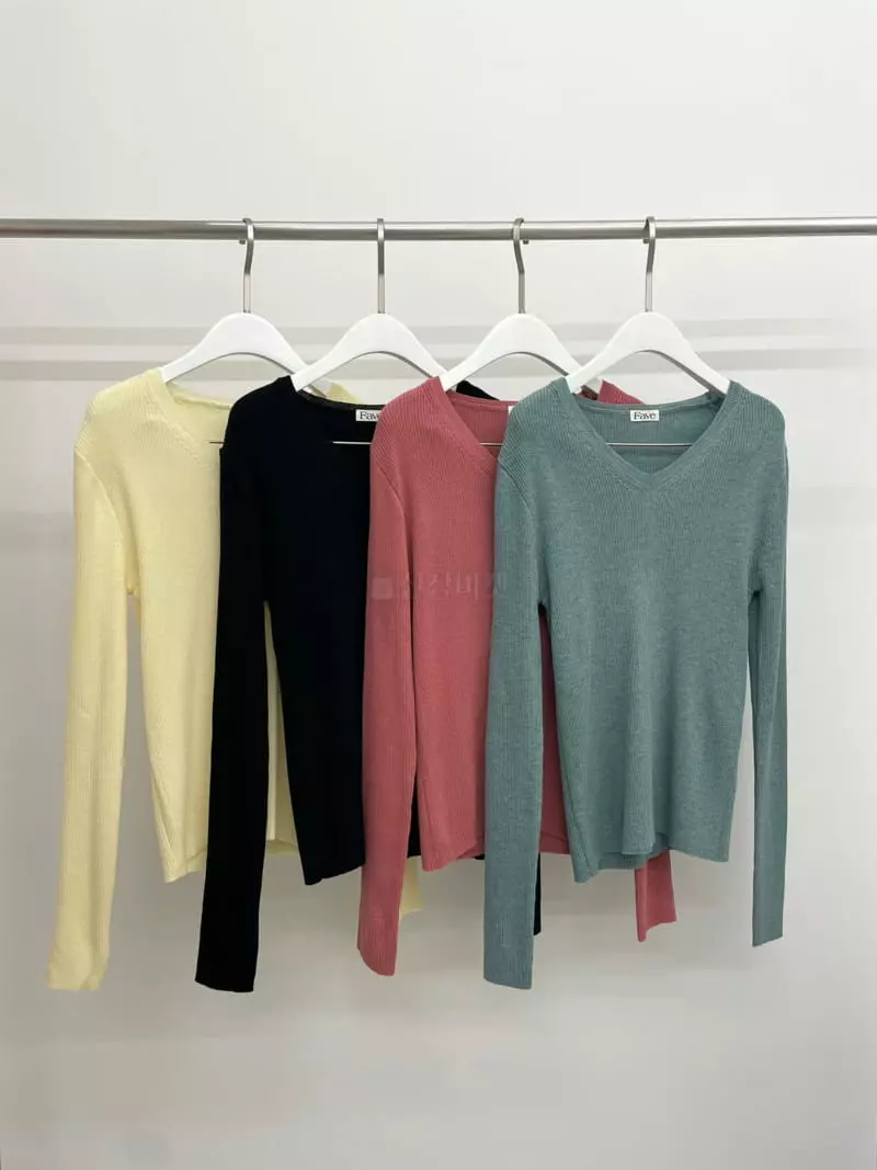 Fave - Korean Women Fashion - #momslook - Anna U-neck Knit Tee - 4