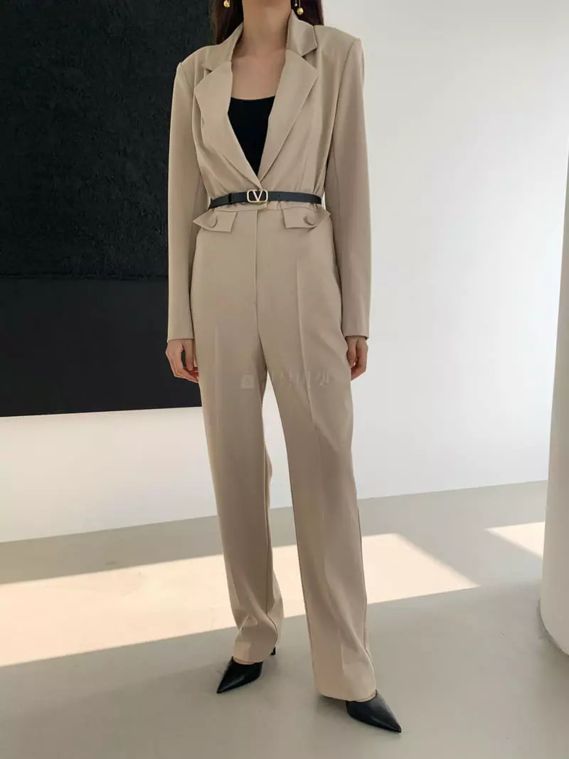 Feffer - Korean Women Fashion - #momslook - Peak Jumpsuit (belt set) - 2