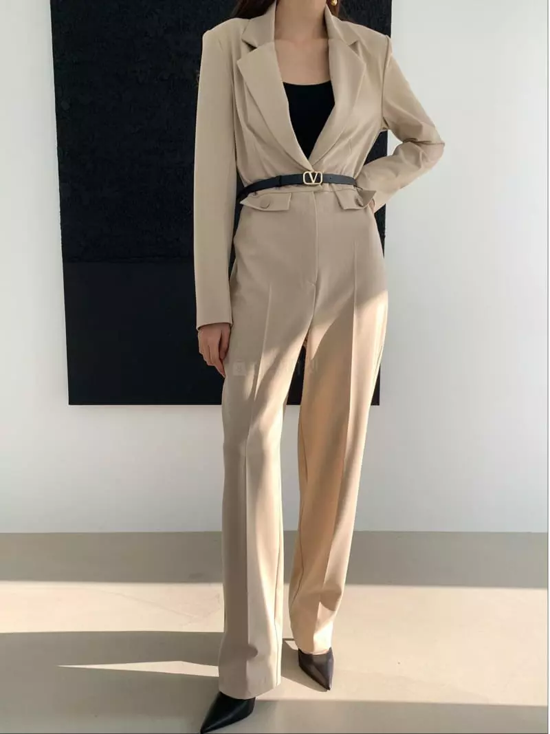 Feffer - Korean Women Fashion - #momslook - Peak Jumpsuit (belt set) - 3